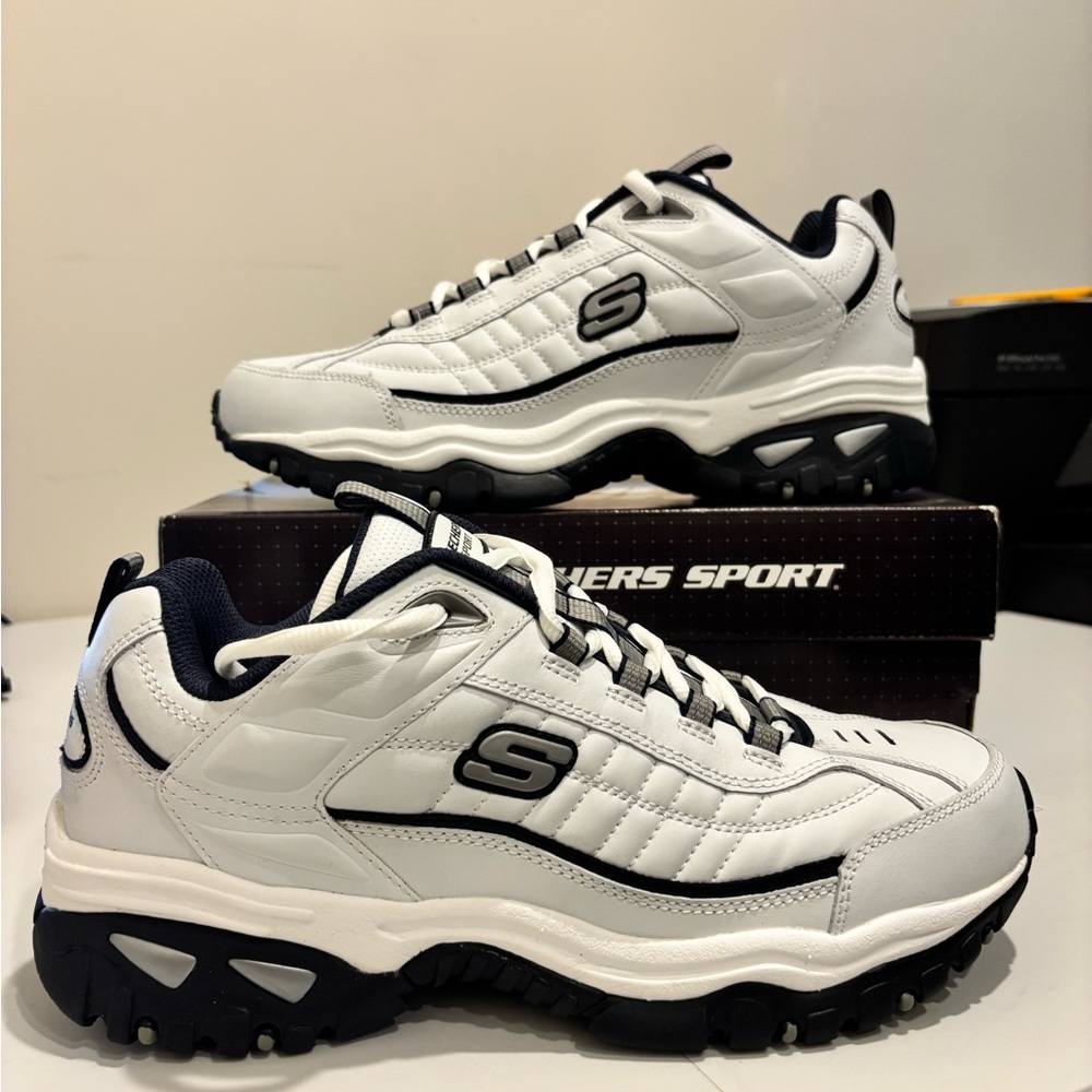 Skechers Energy After Burn White/Navy Sneakers Size 10